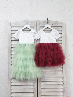 white lace and burgundy tulle tiered flowe girl dresses white lace and burgundy tulle tiered flowe girl dresses