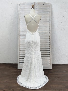 open back with criss cross straps white lace formal gown open back with criss cross straps white lace formal gown