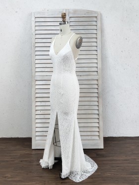 split fit and flare long white lace dress split fit and flare long white lace dress