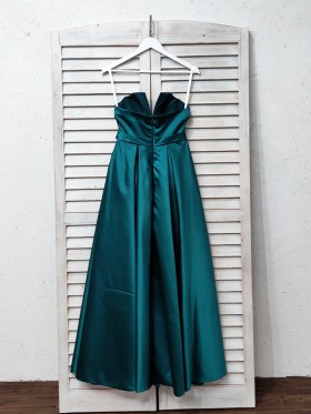 simple A line long satin prom dress simple A line long satin prom dress