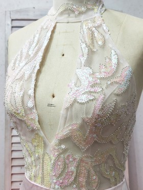 iridescent sequin lace bodice