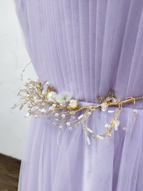 beautiful metallic beading ribbon belt