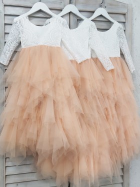white and peach tulle flower girl dresses white and peach tulle flower girl dresses