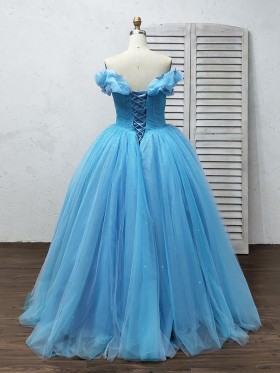 lace up back blue cinderella ball gown lace up back blue cinderella ball gown
