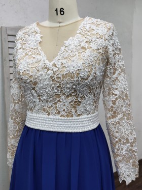 pearls beaded V neckline and long sleeve top pearls beaded V neckline and long sleeve top