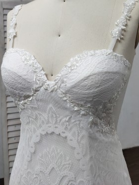 sweetheart neckline empre waist with lace shoulder straps sweetheart neckline empre waist with lace shoulder straps