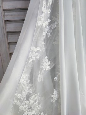 lace skirt with thigh high slit sheer chiffon overlay