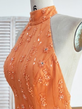 beaded halter neck bodice