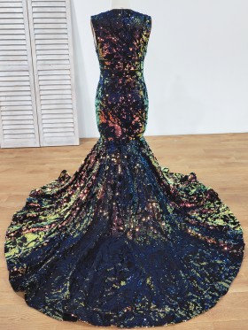 sparkly galaxy map sequin long train prom dress sparkly galaxy map sequin long train prom dress