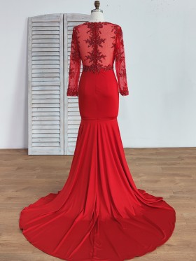red mermaid long train prom dress red mermaid long train prom dress