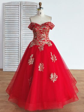 gold sequin lace appliqued basque waist ball gown