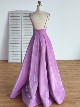 low back with spaghetti straps shimmering lilac prom gown low back with spaghetti straps shimmering lilac prom gown