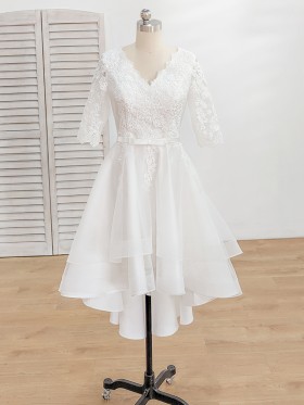 white lace and tulle high low homecoming dress white lace and tulle high low homecoming dress