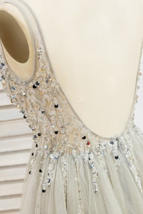 beaded low back dress