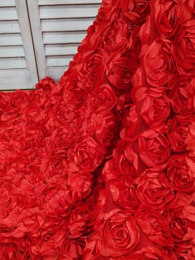 gorgeous 3D rosettes prom dress gorgeous 3D rosettes prom dress
