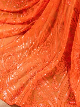 unique orange sequin gown