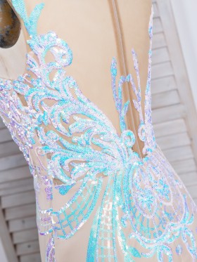 iridescent pink and blue geometric pattern sequin dress iridescent pink and blue geometric pattern sequin dress