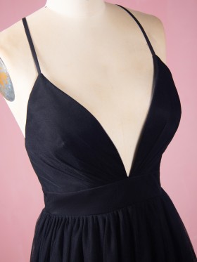 sexy plunging neck black prom dress sexy plunging neck black prom dress