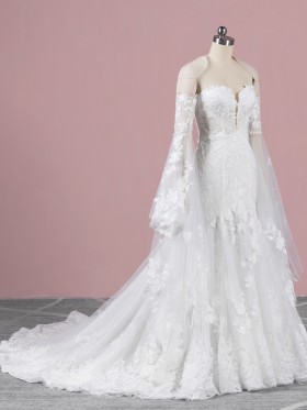 separate bell sleeve lace wedding dress separate bell sleeve lace wedding dress