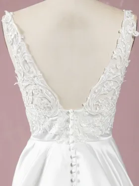 ivory lace V back dress