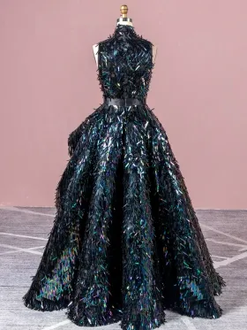 iridescent midnight longsword sequin sleeveless dance gown iridescent midnight longsword sequin sleeveless dance gown