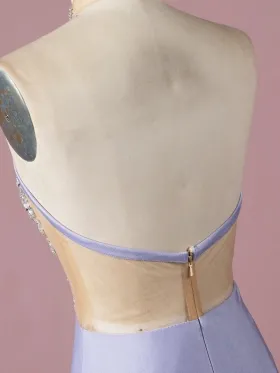 low back lavender dress