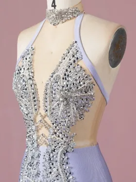 sexy sheer beaded dress