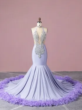 sexy sheer beaded mermaid long train black girl prom dress sexy sheer beaded mermaid long train black girl prom dress