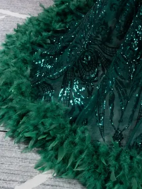 dark green feather trim dark green feather trim