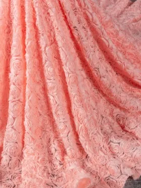 peach 3d rosette long train peach 3d rosette long train