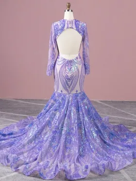 iridescent purple open back mermaid prom dress iridescent purple open back mermaid prom dress