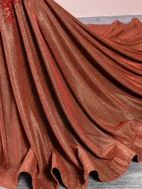 brick red spandex dress