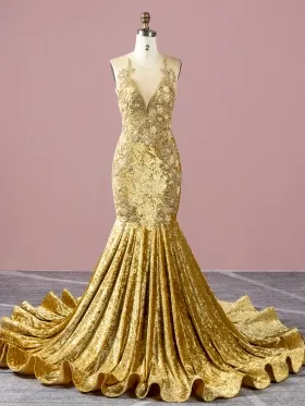 beaded golden yellow diamond velvet black girl prom dress beaded golden yellow diamond velvet black girl prom dress