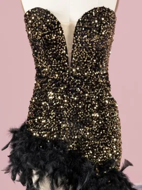 black gold sequin strapless sweetheart dress black gold sequin strapless sweetheart dress