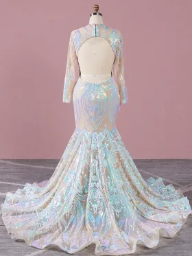 sparkly iridescent sequin open back prom dress sparkly iridescent sequin open back prom dress