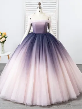 gorgeous purple and blush ombre tulle ball gown
