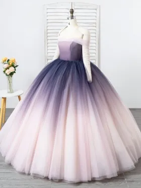 purple and blush ombre tulle prom gown purple and blush ombre tulle prom gown