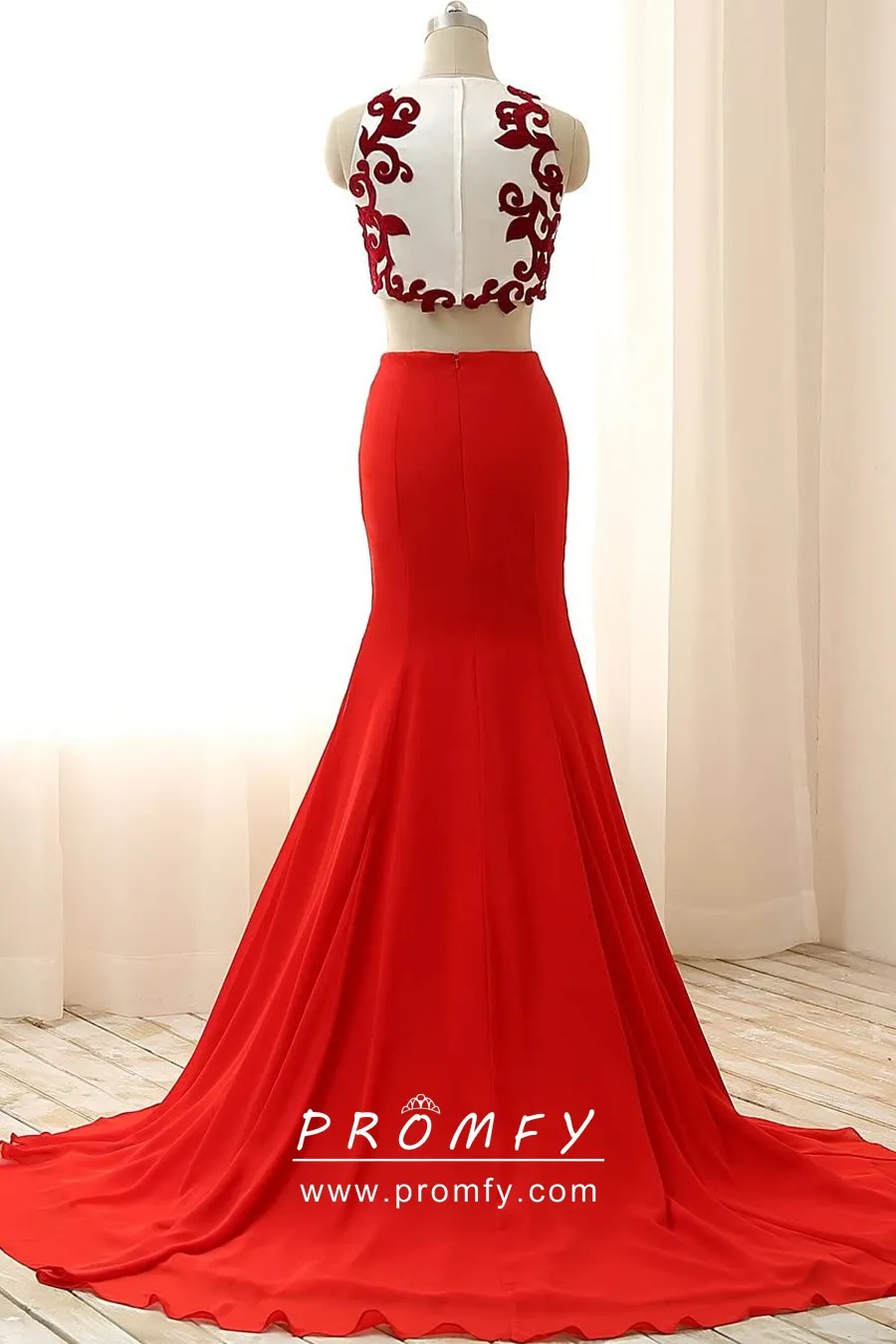 red prom skirt