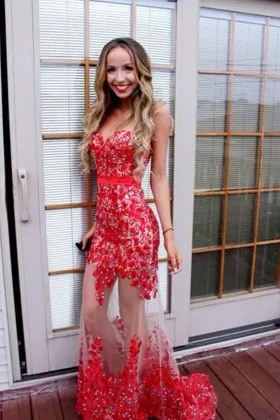 Sheer Red Dresses \u0026 Transparent Red 