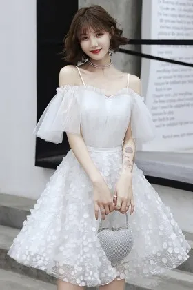 adorable ruffled tulle polka dot short party dress