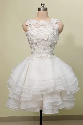 floral lace tiered organza short tutu cocktail gown
