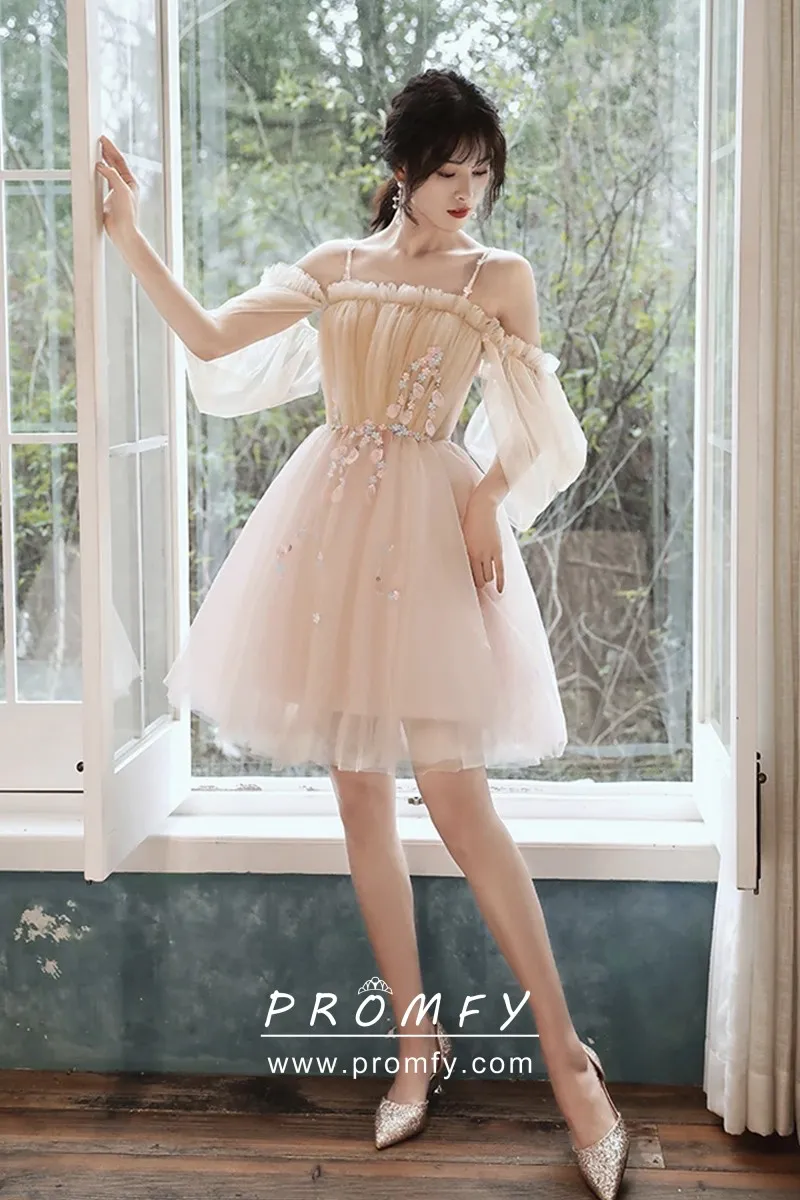 Puffy Short Sleeve Short Gown 