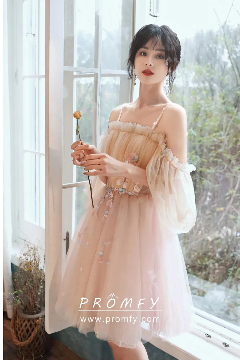 Fairy Flowers Adorned Puffy Short 