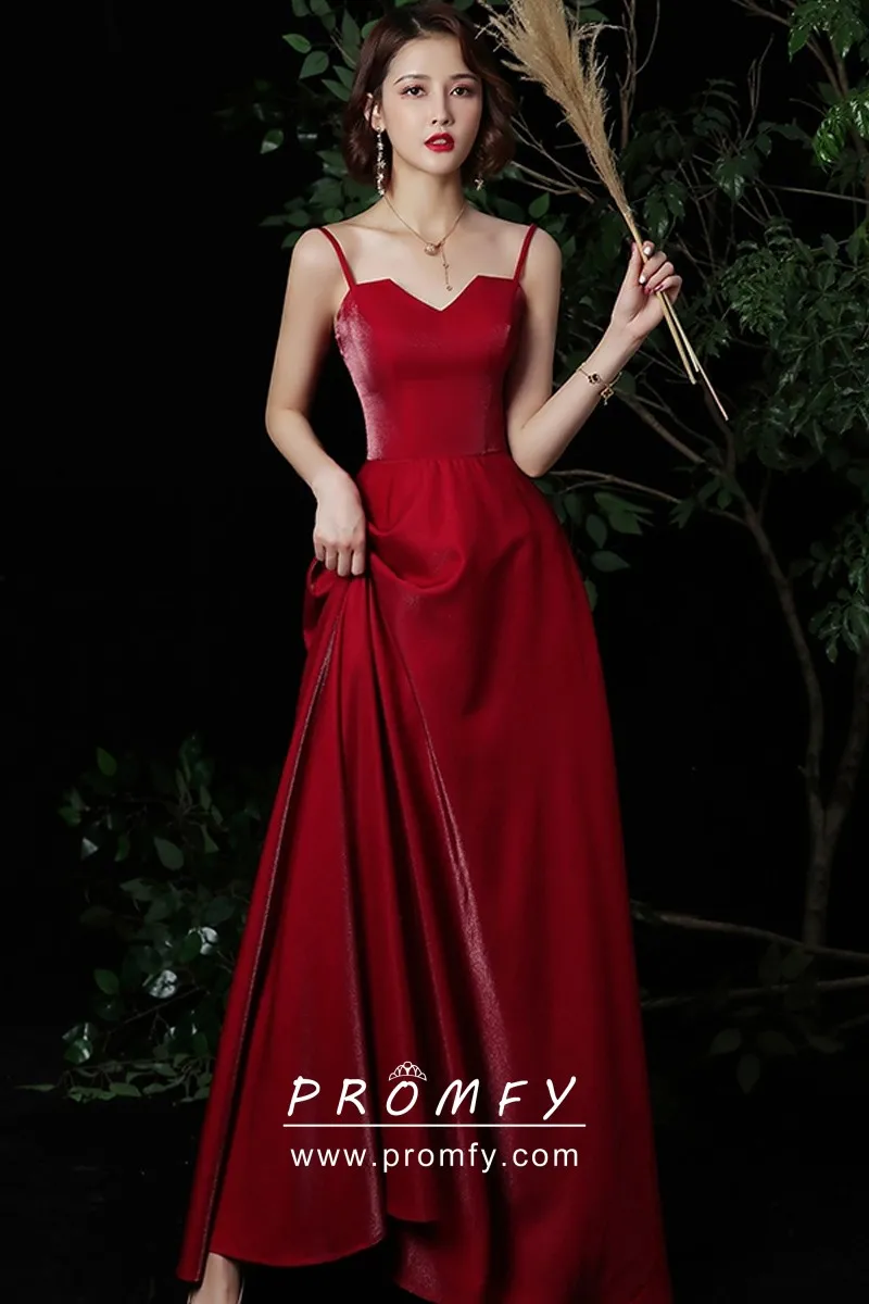 red simple prom dresses