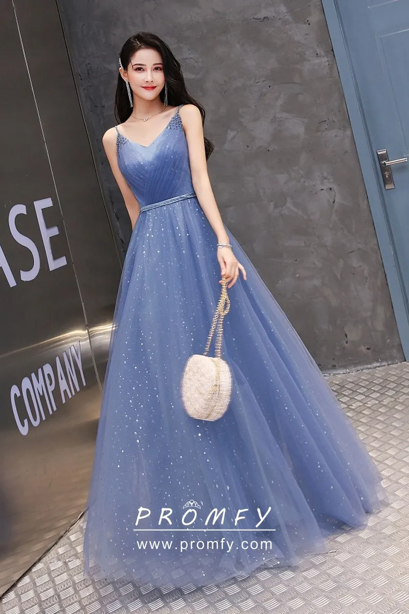 dusty blue tulle