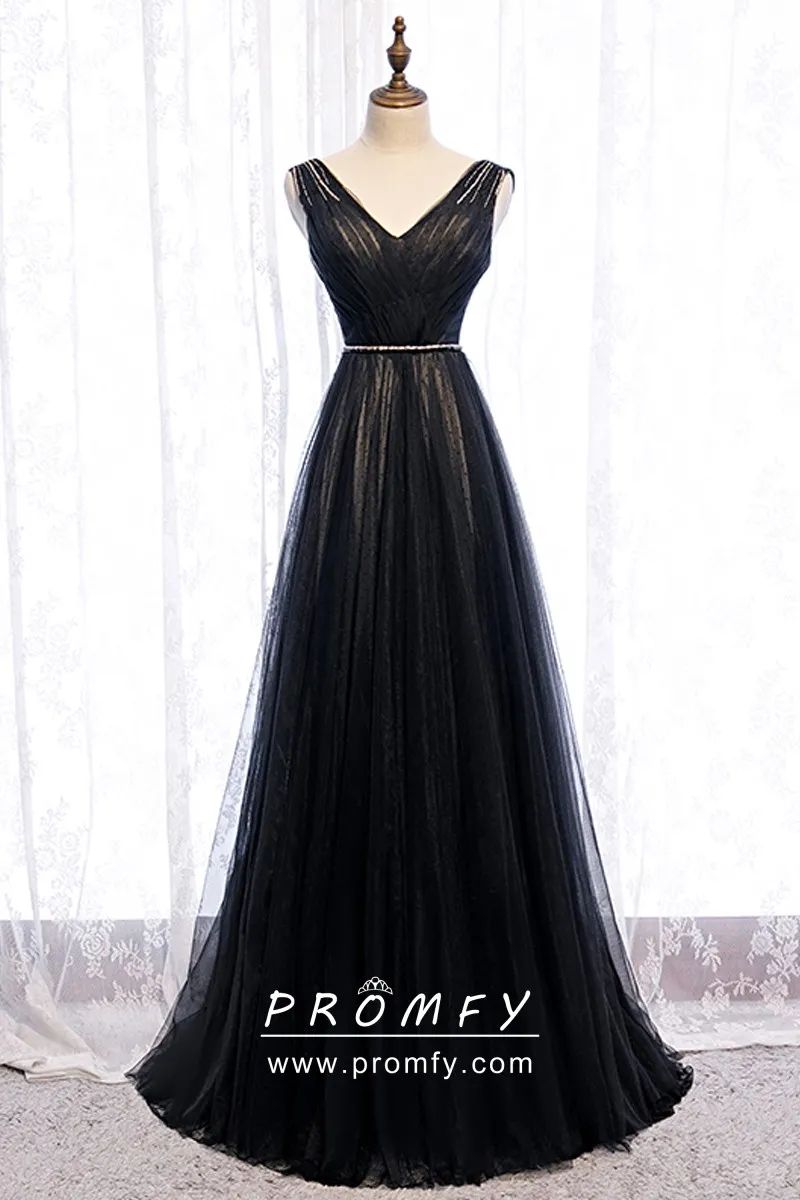 Nude Lining Long Prom Dress 