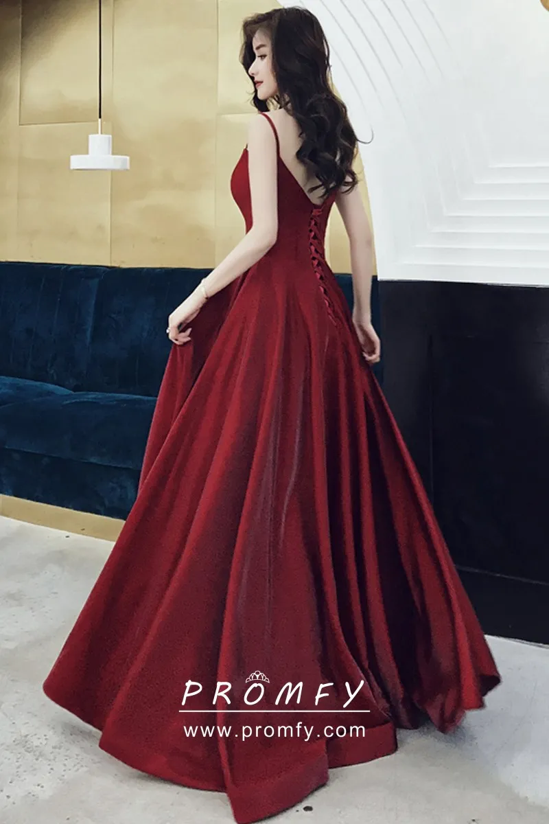 red silky gown