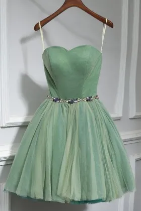 green short formal dress