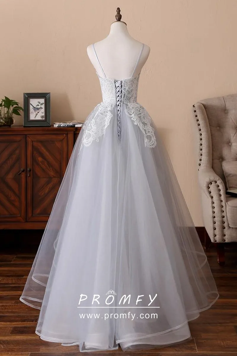 Tulle Spaghetti Straps Prom Dress 