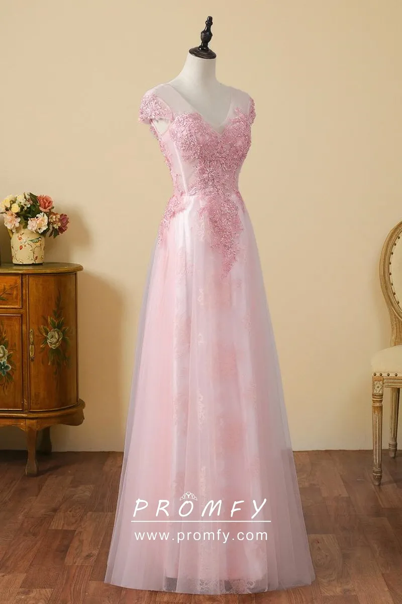 Sweet Beaded Baby Pink Lace Tulle Cap 